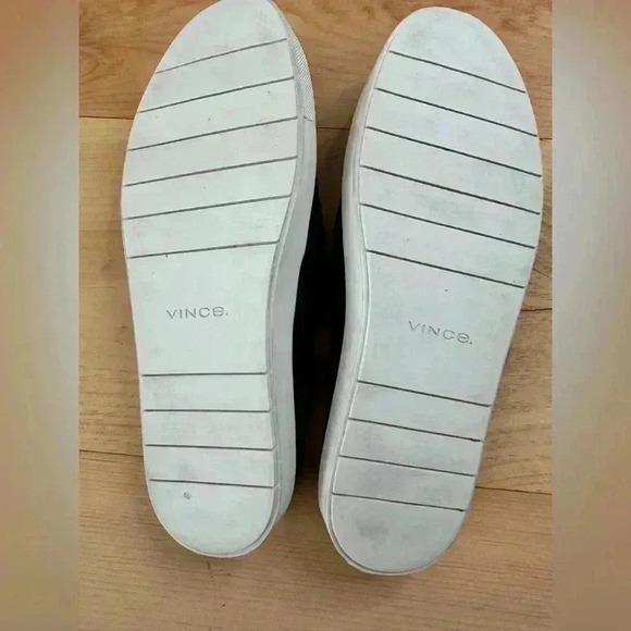 Women’s Vince Garvey Slip-on Suede Black Leather Backless Mule Sneakers size 9.5 - Picture 10 of 11